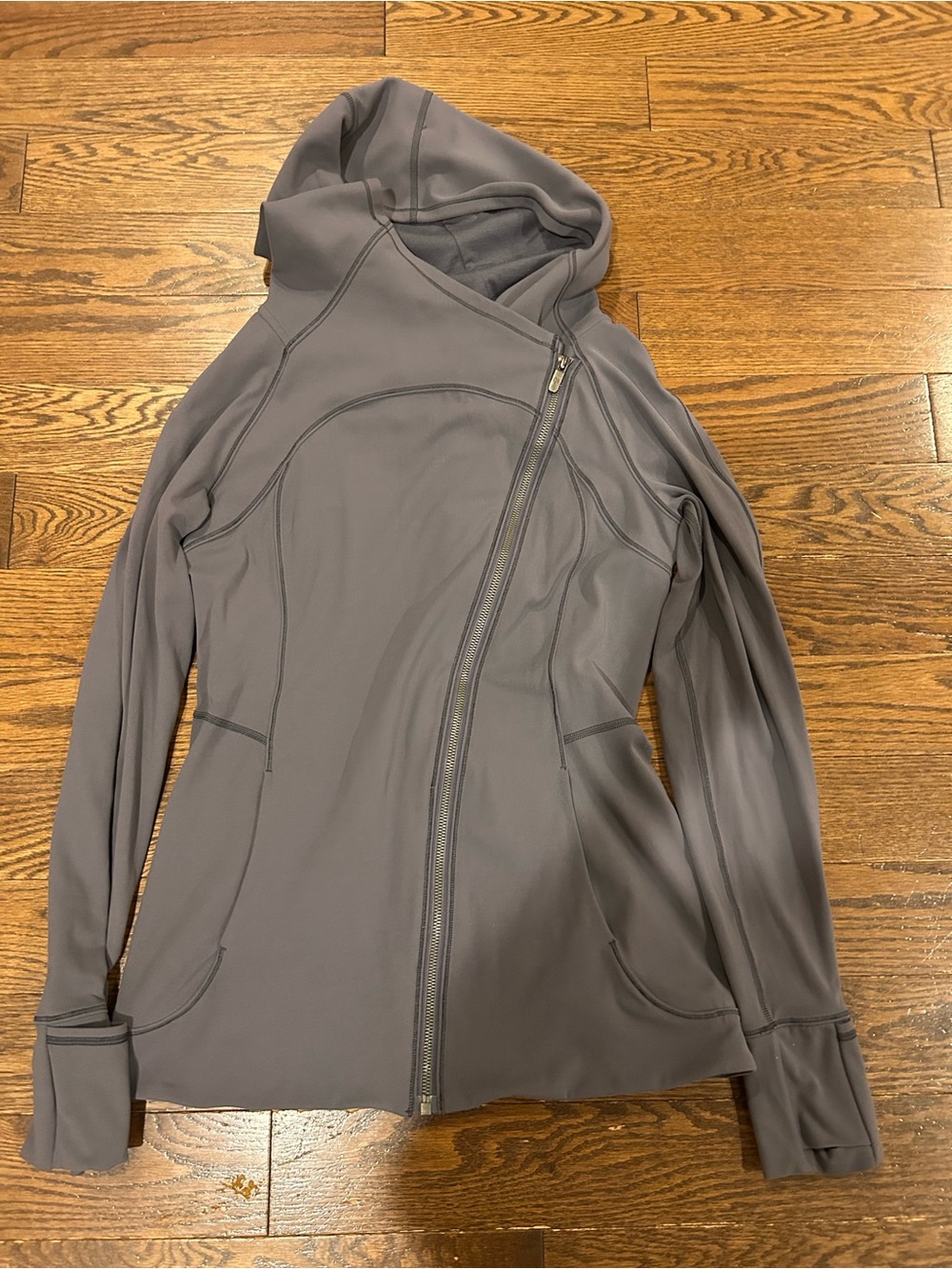 Lululemon Women's Hooded Asymmetric Zip Jacket - Gray